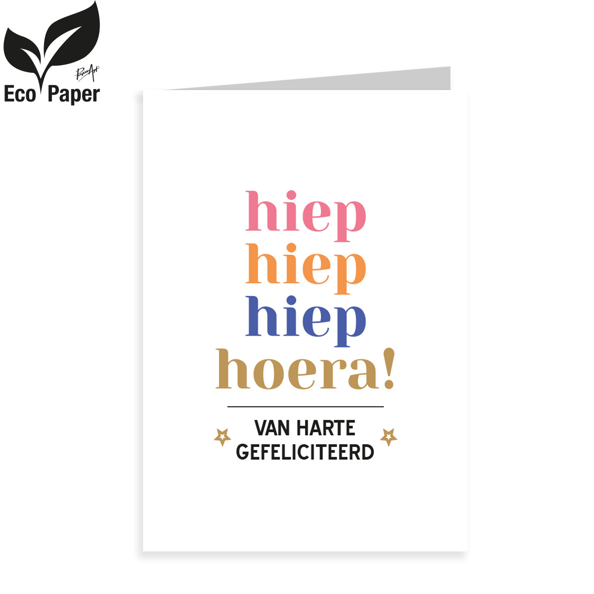 Kadokaart Eco Viva - Hiep hiep hiep hoera Van harte gefeliciteerd 20 stuks