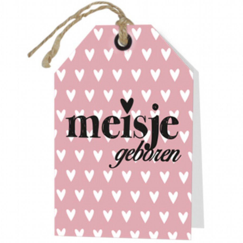 Wenskaart Meisje geboren 6 stuks
