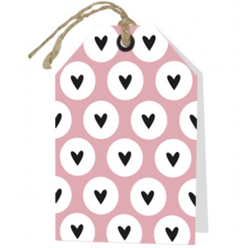Wenskaart Blanco hearts 6 stuks