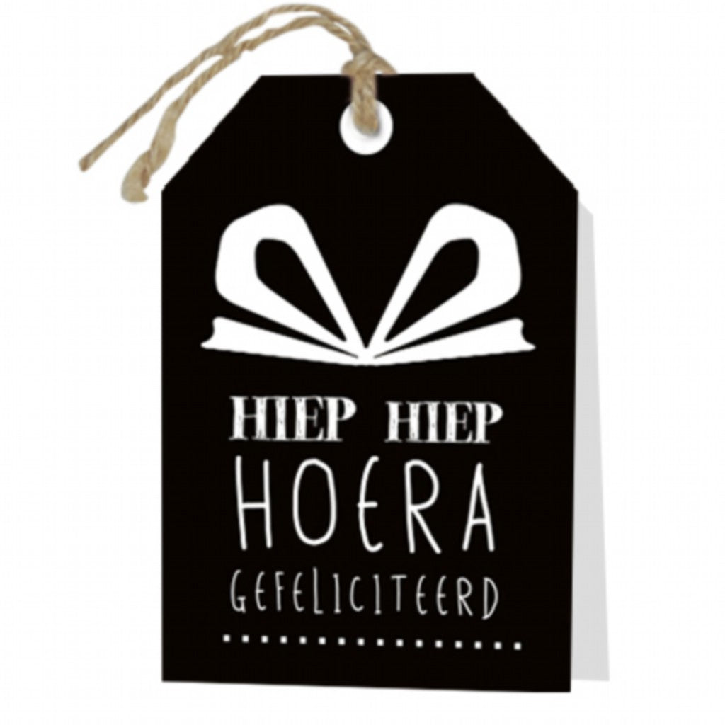 Wenskaart Hiep hiep hoera gefeliciteerd 6 stuks