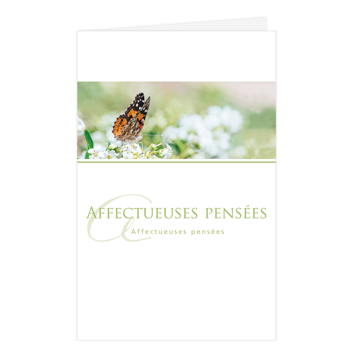 Trauerkarte Schmetterlingsgarten - Affectueuses pensees Groß 12 Stück
