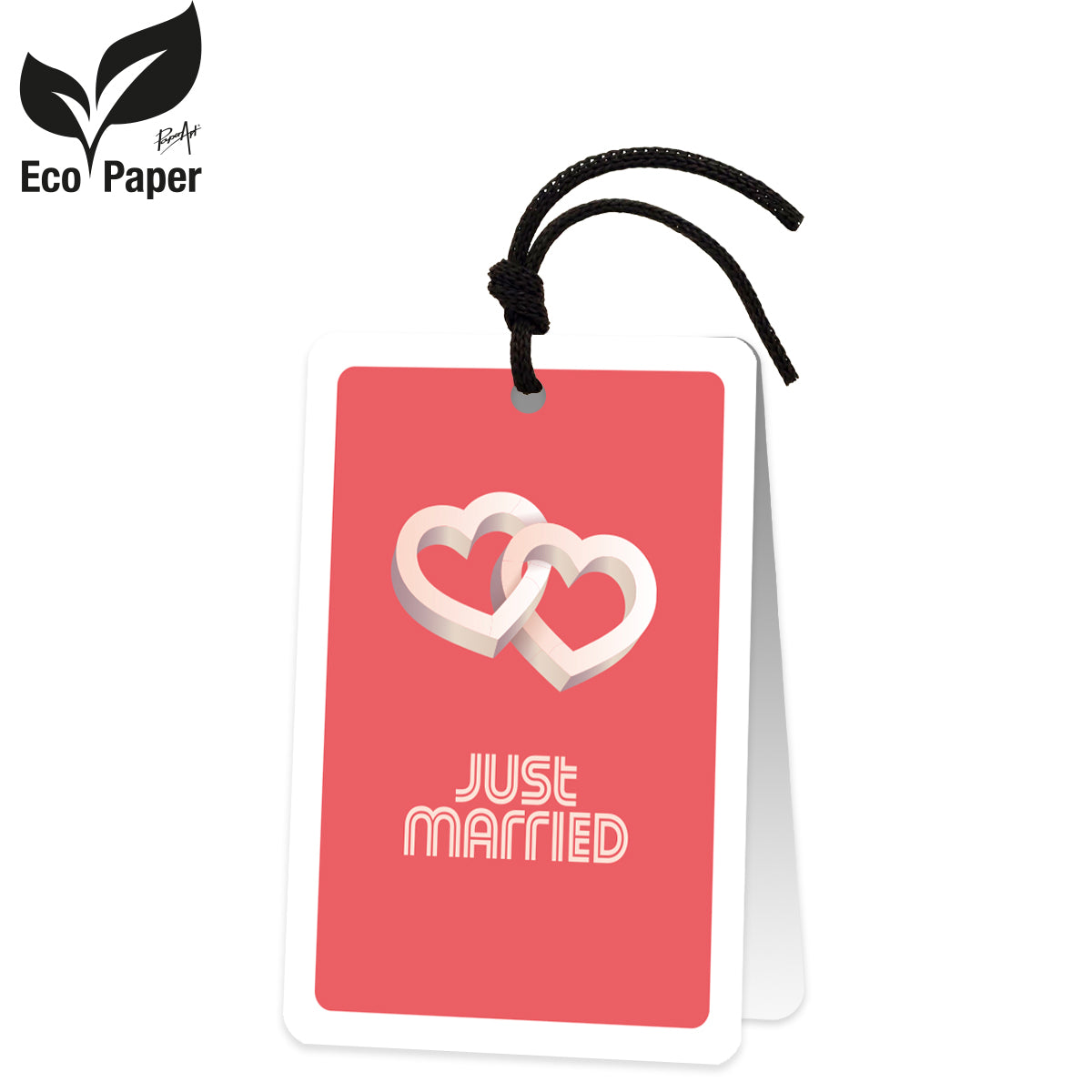 Wenskaart Just married 6 stuks