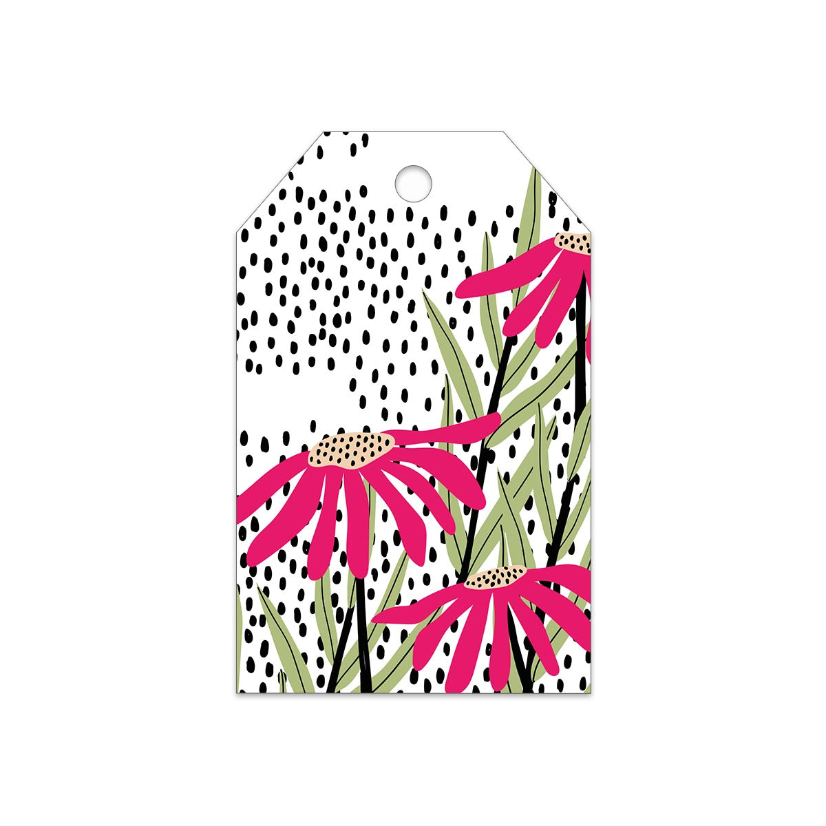 Kadokaart Blanco Flowers & speckles 20 stuks