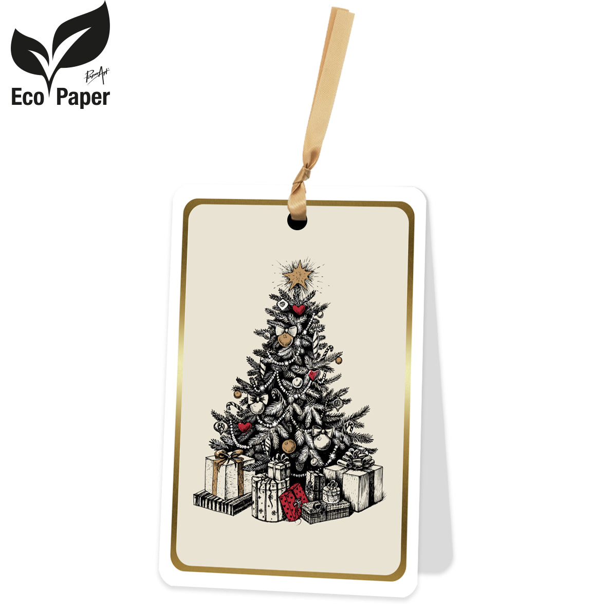 Greeting card Blank Christmas Tree 6 pieces