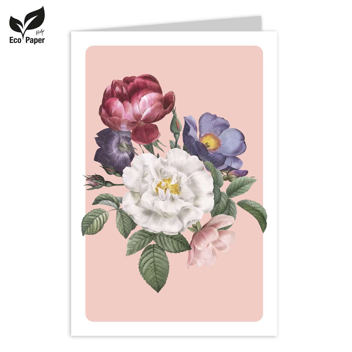 Wenskaart Blank Estee Flowers 6 stuks