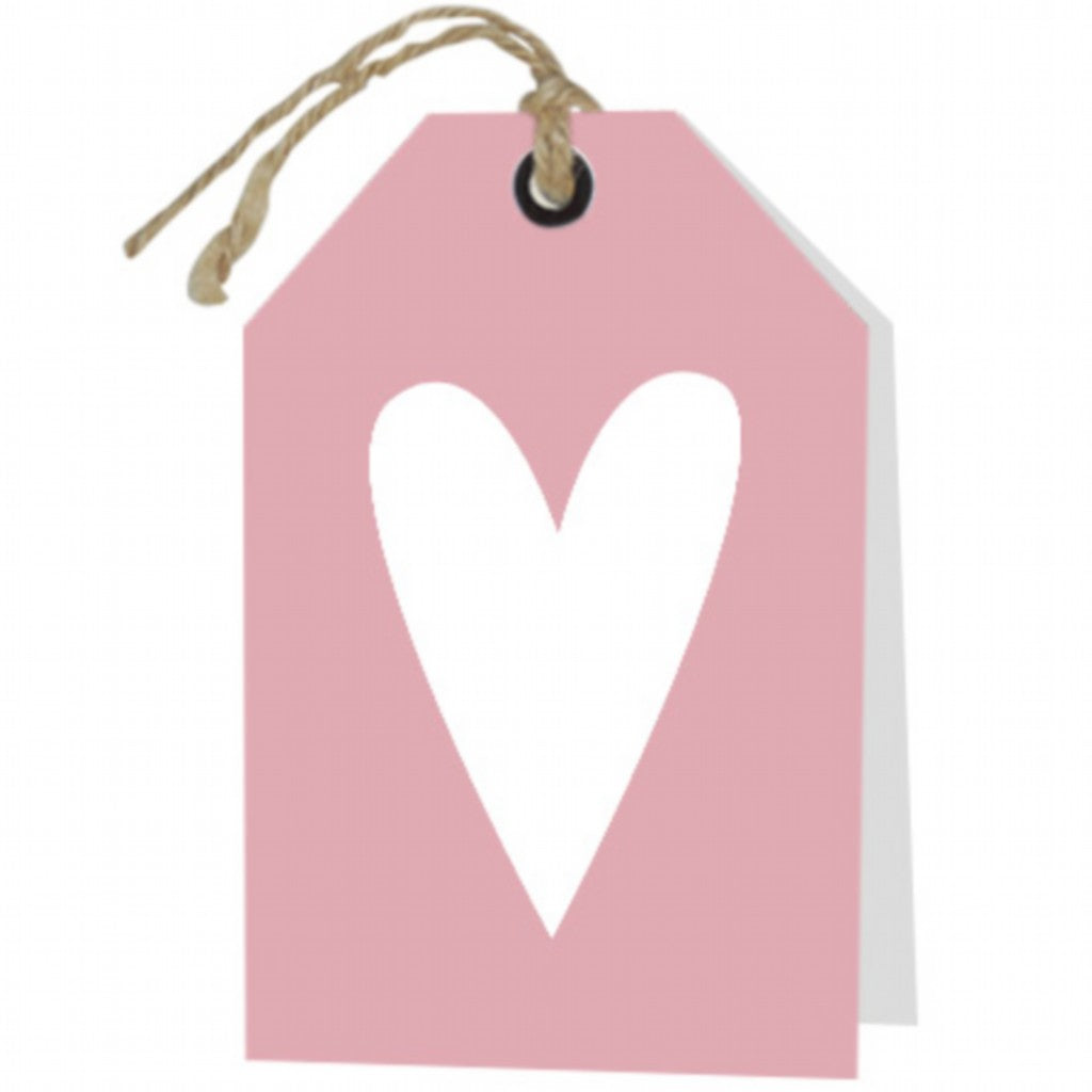 Grußkarte Blanko Herz rosa 6 Stück