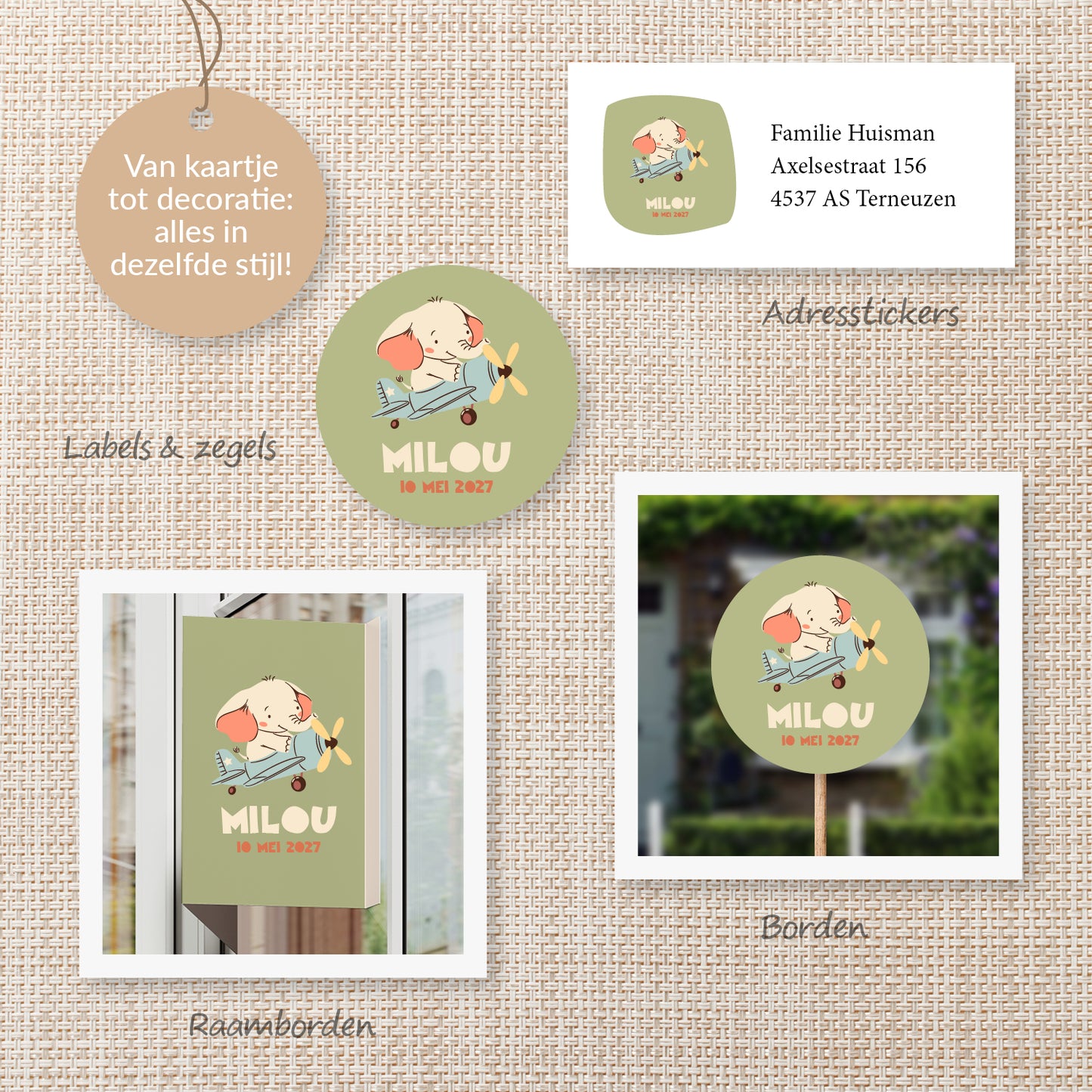 Geburtskarte Vogel Otus (personalisiert)