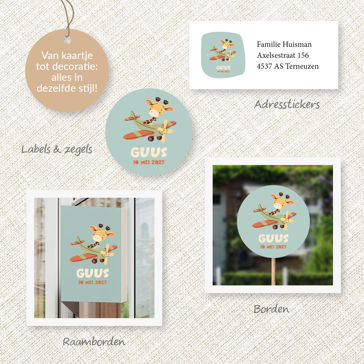 Geburtskarte Vogel Otus (personalisiert)