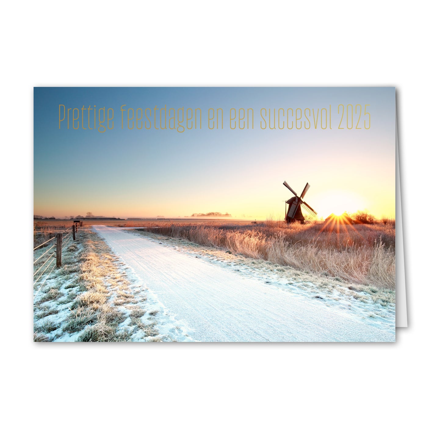 Kerstkaart Sneeuwlandschap met Molen