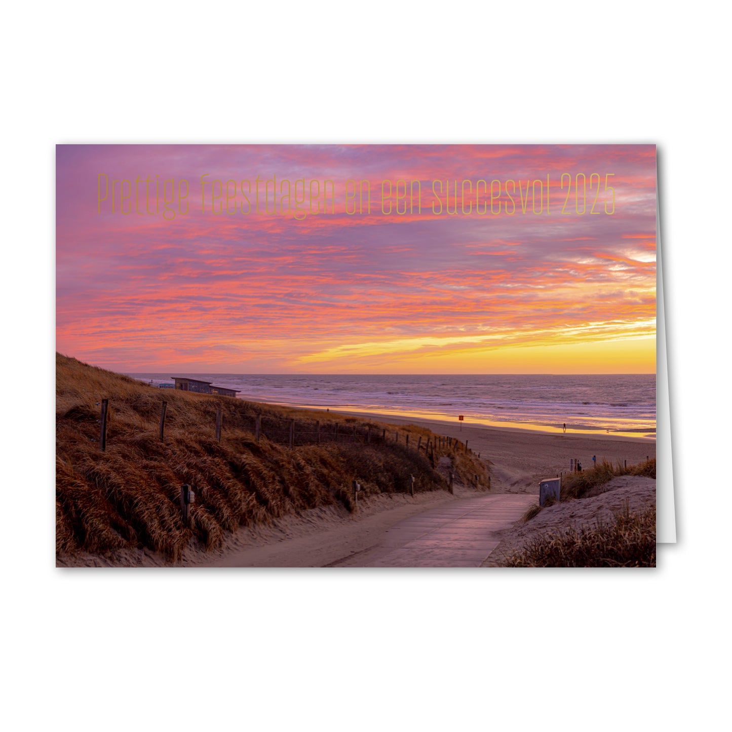 Kerstkaart Winterse Duinen en Strand