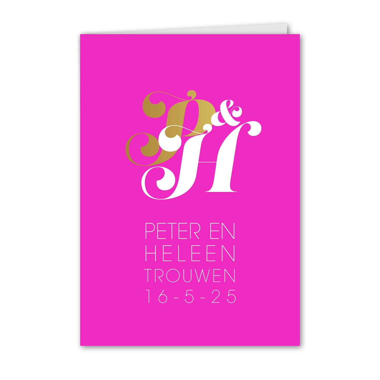 Hochzeitskarte Typografie Roségold (personalisiert)