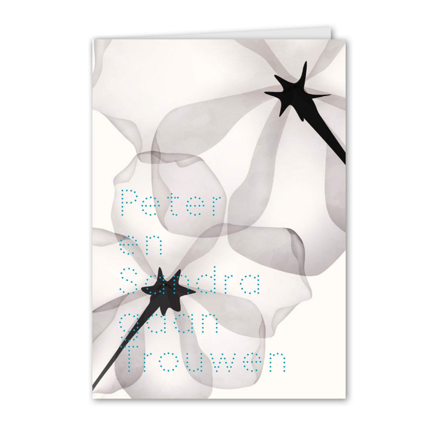 Trouwkaart Abstracte Bloemen (gepersonaliseerd)