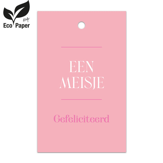 Kadokaart Eco Indy- Een meisje - Gefeliciteerd 25 stuks