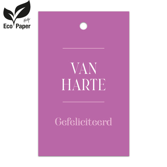 Kadokaart Eco Indy- Van harte - Gefeliciteerd 25 stuks