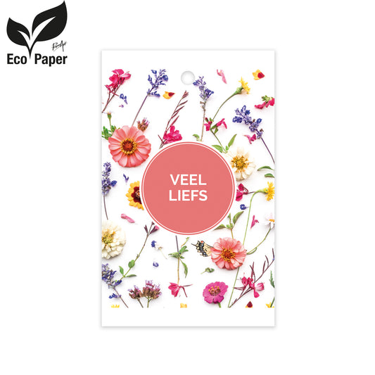 Kadokaart Eco Wildflower - Veel liefs 25 stuks