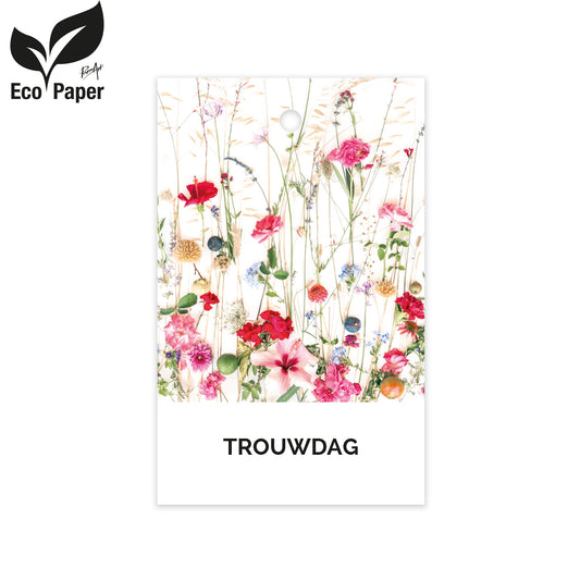 Kadokaart Eco Wildflower - Trouwdag 25 stuks