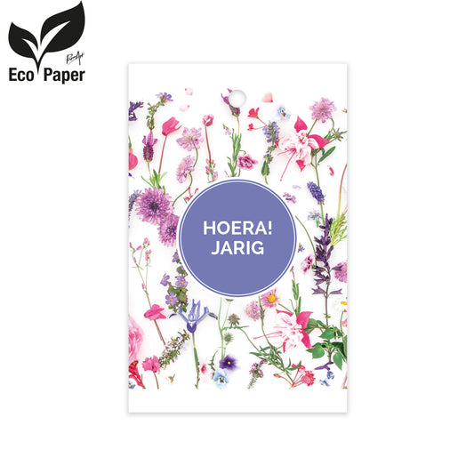 Kadokaart Eco Wildflower - Hoera Jarig 25 stuks