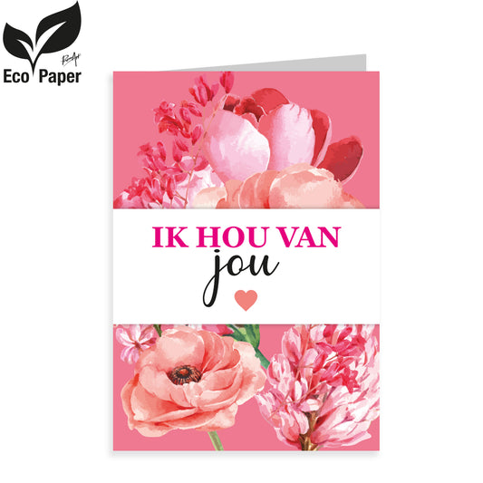Kadokaart Eco Viva - Ik hou van jou 20 stuks