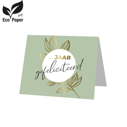 Kadokaart Eco Posh -  jaar gefeliciteerd 20 stuks
