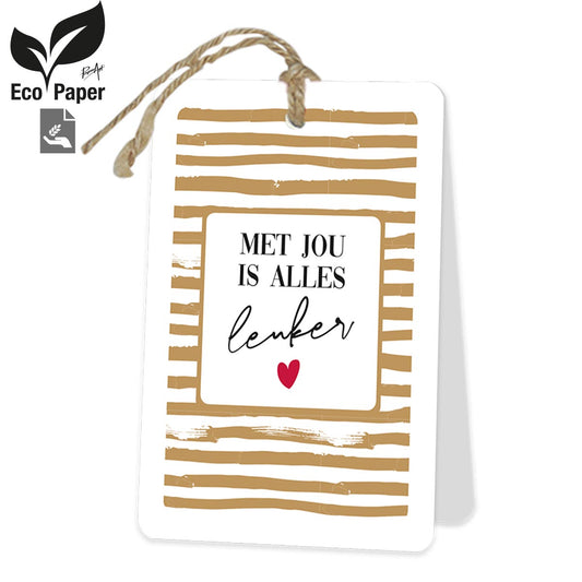Wenskaart Met jou is alles leuker 6 stuks