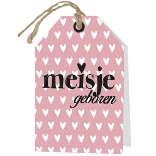 Wenskaart Meisje geboren 6 stuks