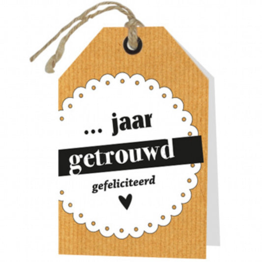 Wenskaart jaar getrouwd 6 stuks