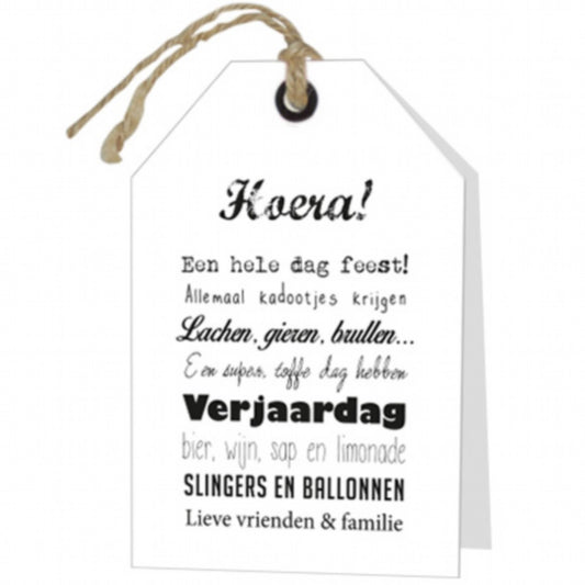 Wenskaart Hoera! Verjaardag 6 stuks