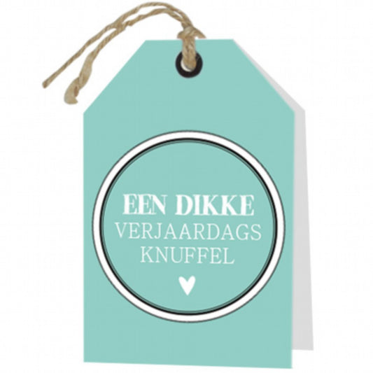Wenskaart Een dikke verjaardags knuffel 6 stuks