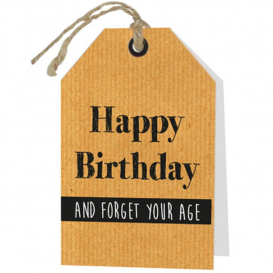 Wenskaart Happy Birthday and forget your age 6 stuks