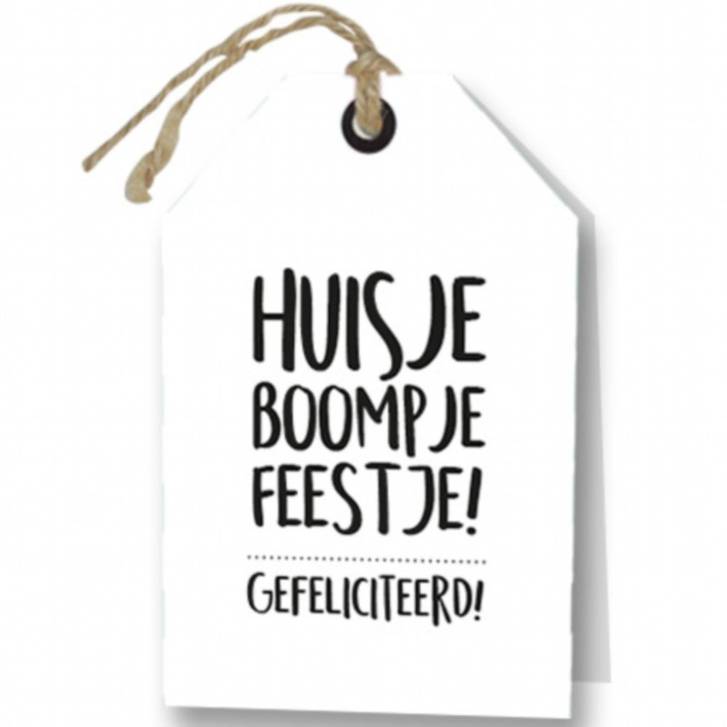 Wenskaart Huisje boomje feestje! 6 stuks