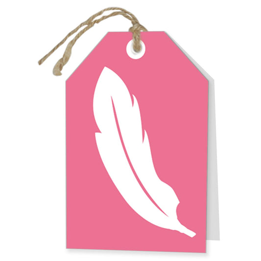 Wenskaart Blank feather 6 stuks