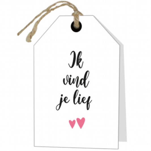 Wenskaart Ik vind je lief 6 stuks
