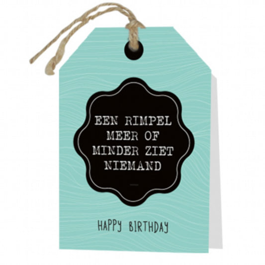 Wenskaart Rimpel meer of minder gefeliciteerd 6 stuks