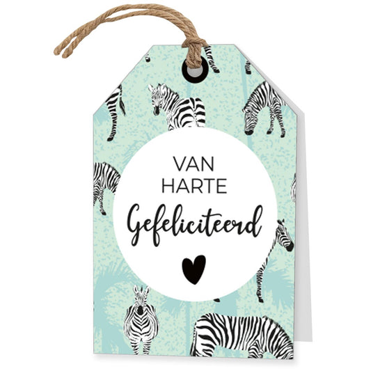 Wenskaart Van harte gefeliciteerd 6 stuks