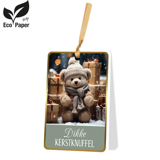 Wenskaart Dikke kerstknuffel 6 stuks