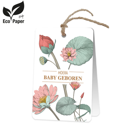 Wenskaart Hoera - Baby geboren 6 stuks
