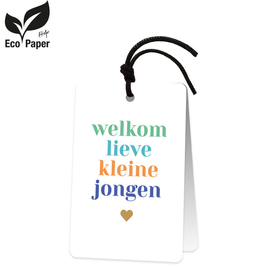 Wenskaart Welkom lieve kleine jongen 6 stuks
