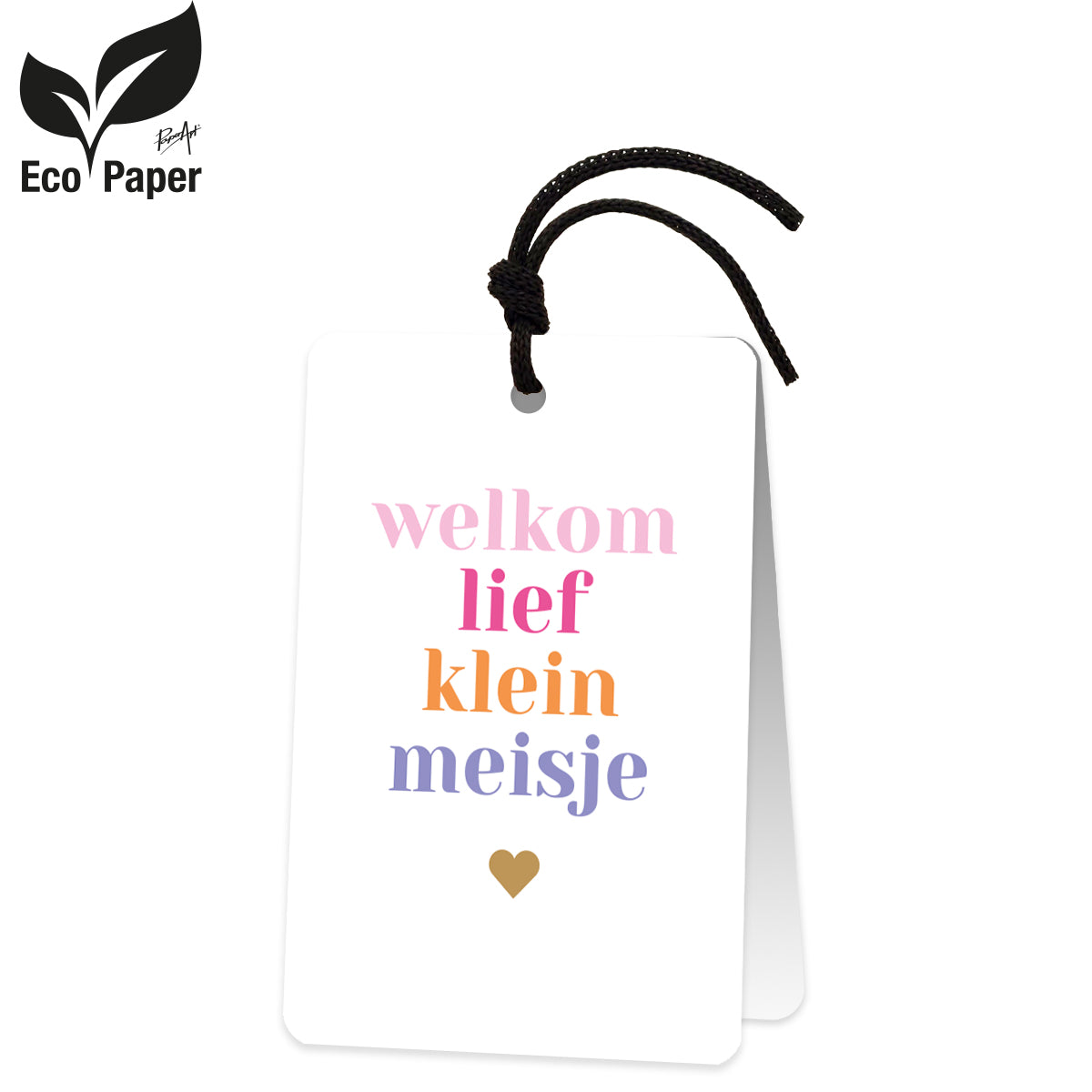 Wenskaart Welkom lief klein meisje 6 stuks