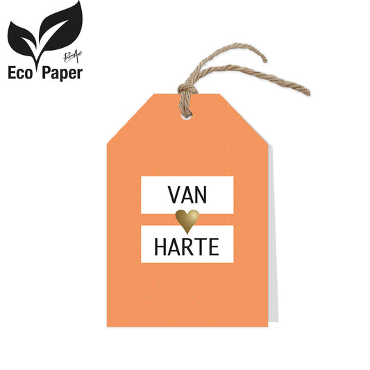 Wenskaart Van harte 6 stuks