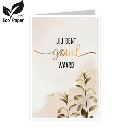 Wenskaart Jij bent goud waard 6 stuks