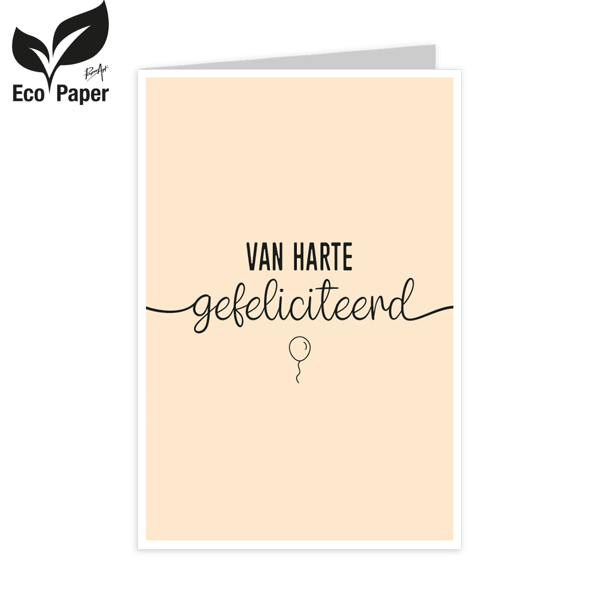 Wenskaart Van harte gefeliciteerd 6 stuks