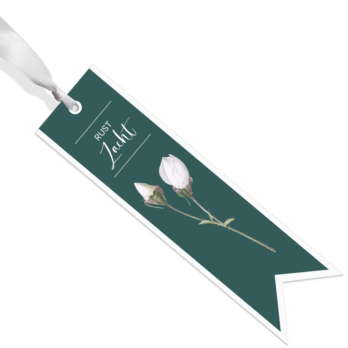 Condolence card Condolence ribbon Estee - Rest in peace - White rose 12 pieces