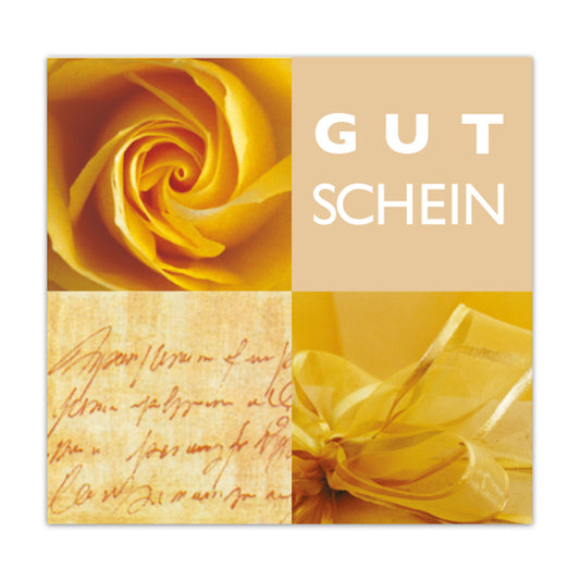 Geschenkgutschein Present DE- Gutschein - Square Gold 12 Stück