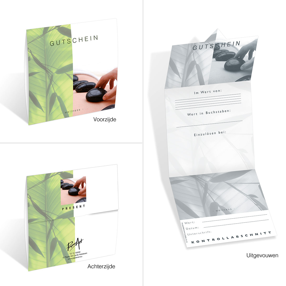 Geschenkgutschein Present DE - Gutschein - Wellness Leafs 12 Stück