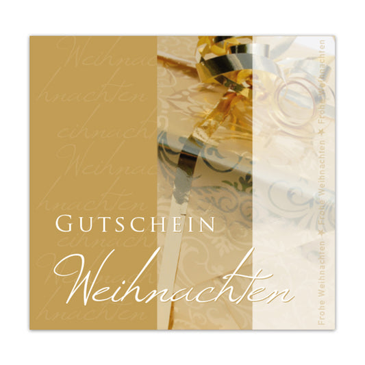 Geschenkgutschein Present DE - Gutschein - X-mas Present Gold 12 Stück