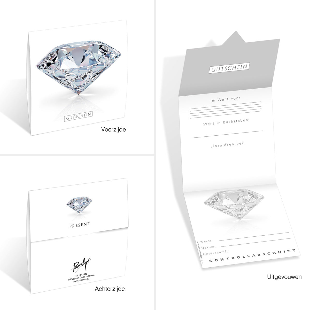Geschenkgutschein Present DE - Gutschein - Diamant 12 Stück