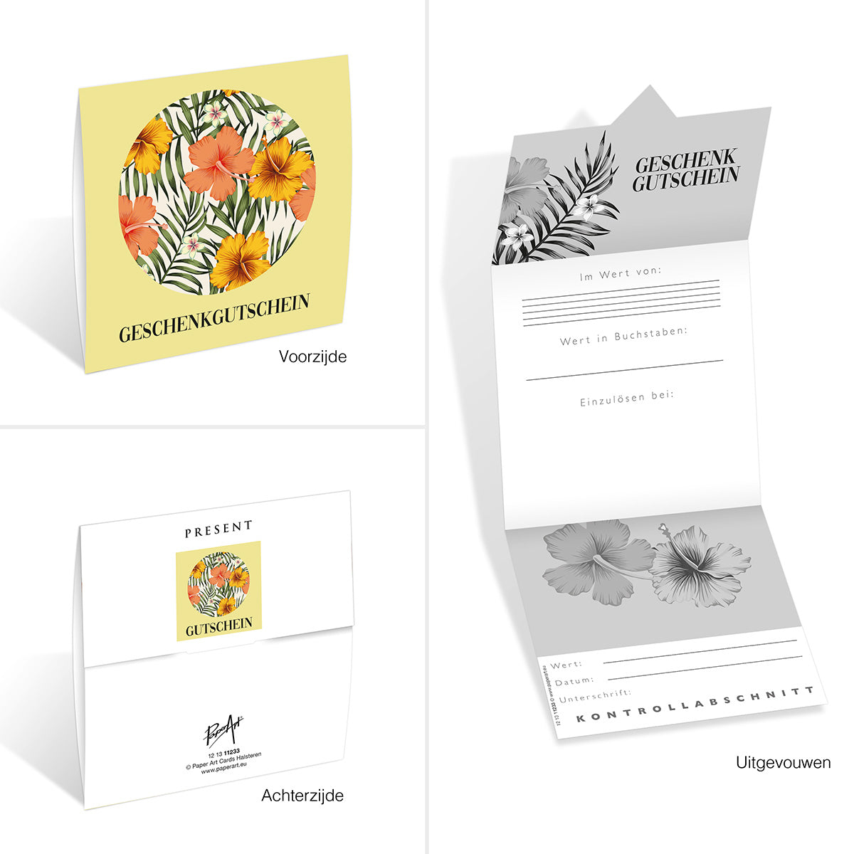 Geschenkgutschein Present DE - Gutschein - Aloha Yellow Flower 12 Stück