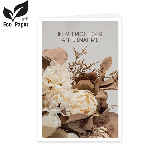 Trauerkarte Eco Serene DE – In aufrichtiger Anteilnahme 6 Stück