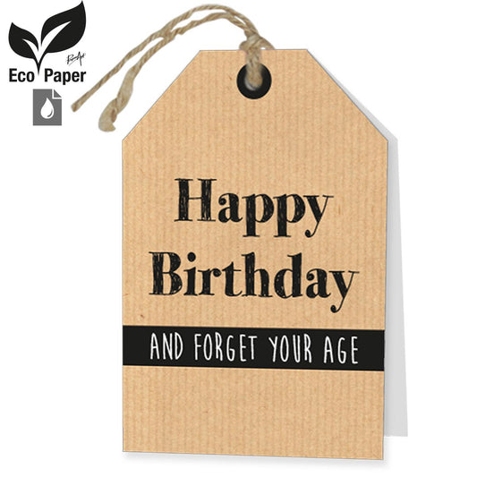 Wenskaart ECO Rebel DE - Happy Birthday and forget your age 6 stuks