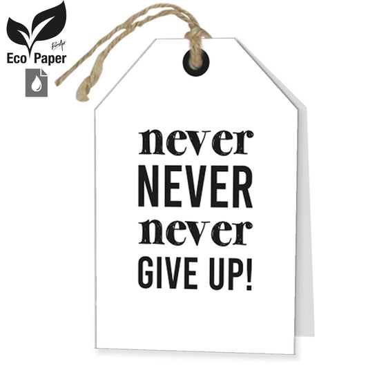 Wenskaart ECO Rebel DE - Never never never give up 6 stuks